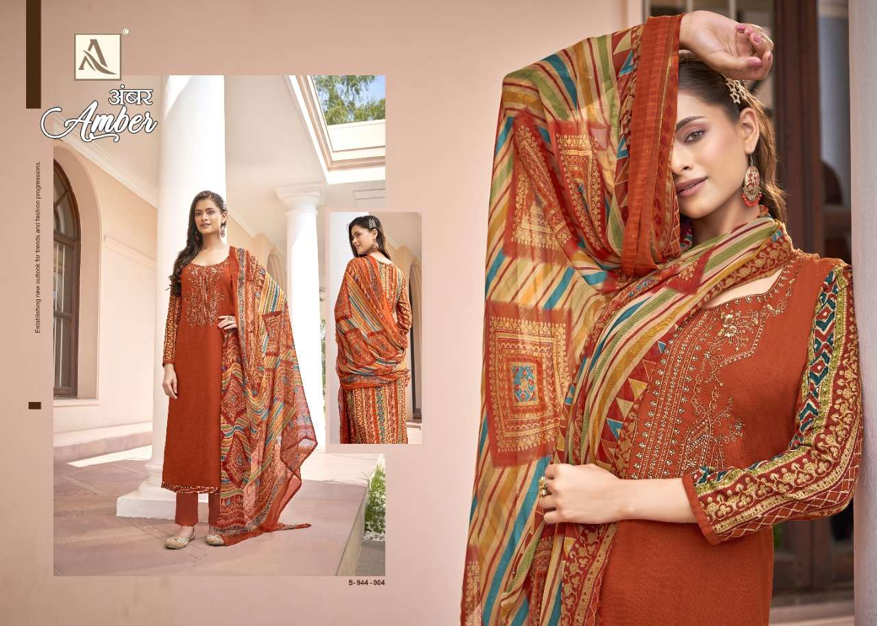Alok Amber Vol 6 Catalog Festive Wear Viscose Embroidery Dress Materials