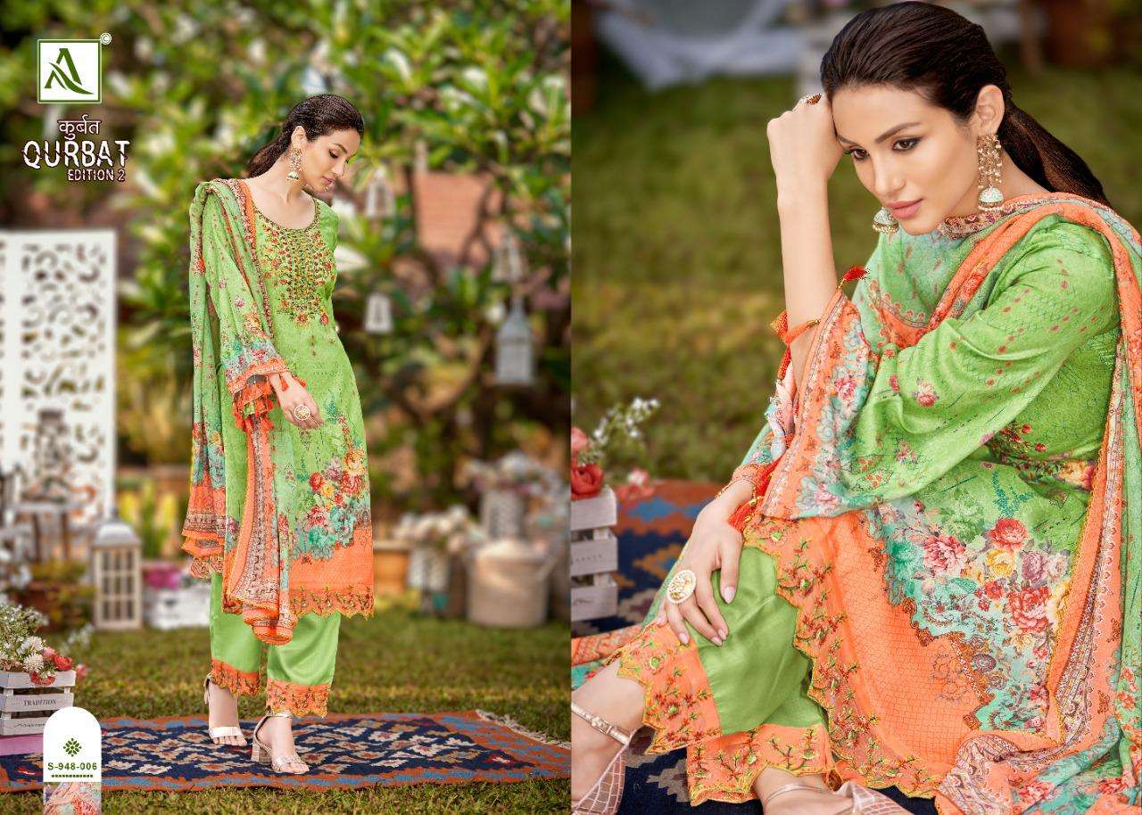 Alok Qurbat Vol 2 Catalog Fancy Wear Jam Cotton Embroidery Women Dress Materials 