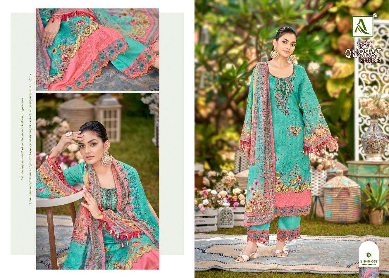 Alok Qurbat Vol 2 Catalog Fancy Wear Jam Cotton Embroidery Women Dress Materials 