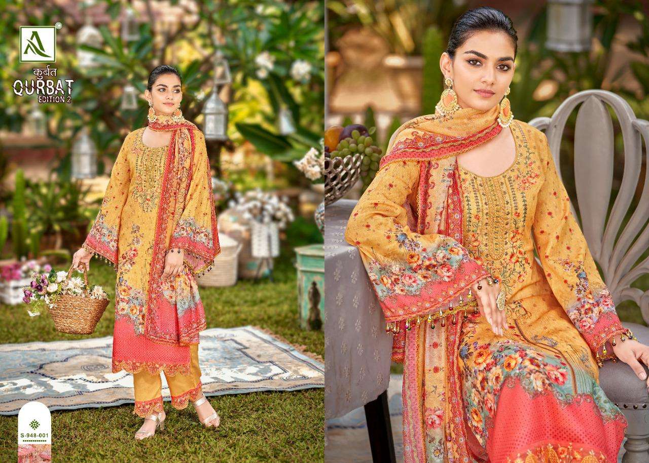 Alok Qurbat Vol 2 Catalog Fancy Wear Jam Cotton Embroidery Women Dress Materials 