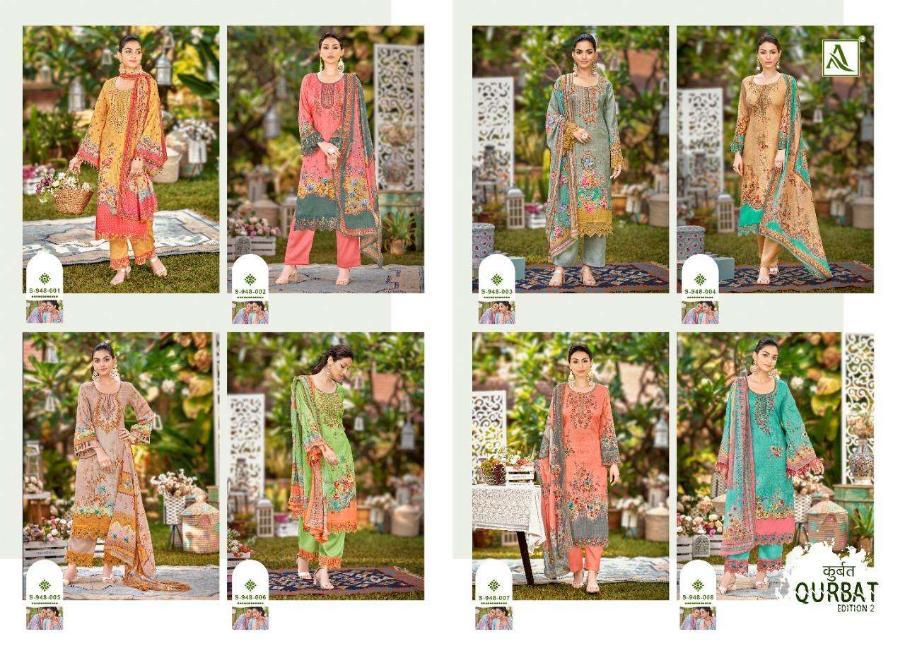 Alok Qurbat Vol 2 Catalog Fancy Wear Jam Cotton Embroidery Women Dress Materials 