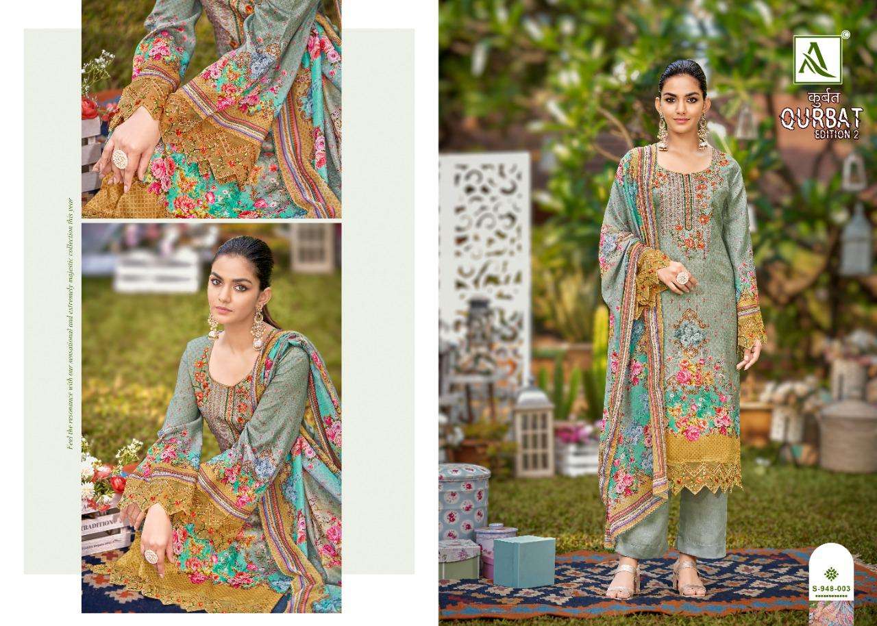Alok Qurbat Vol 2 Catalog Fancy Wear Jam Cotton Embroidery Women Dress Materials 