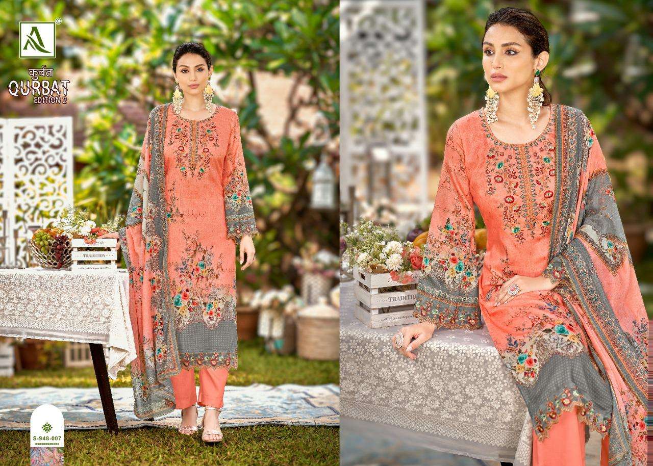 Alok Qurbat Vol 2 Catalog Fancy Wear Jam Cotton Embroidery Women Dress Materials 