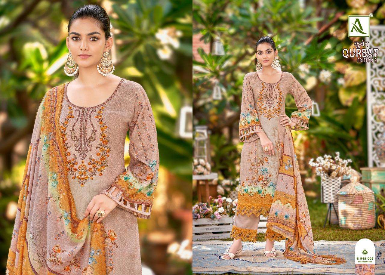 Alok Qurbat Vol 2 Catalog Fancy Wear Jam Cotton Embroidery Women Dress Materials 