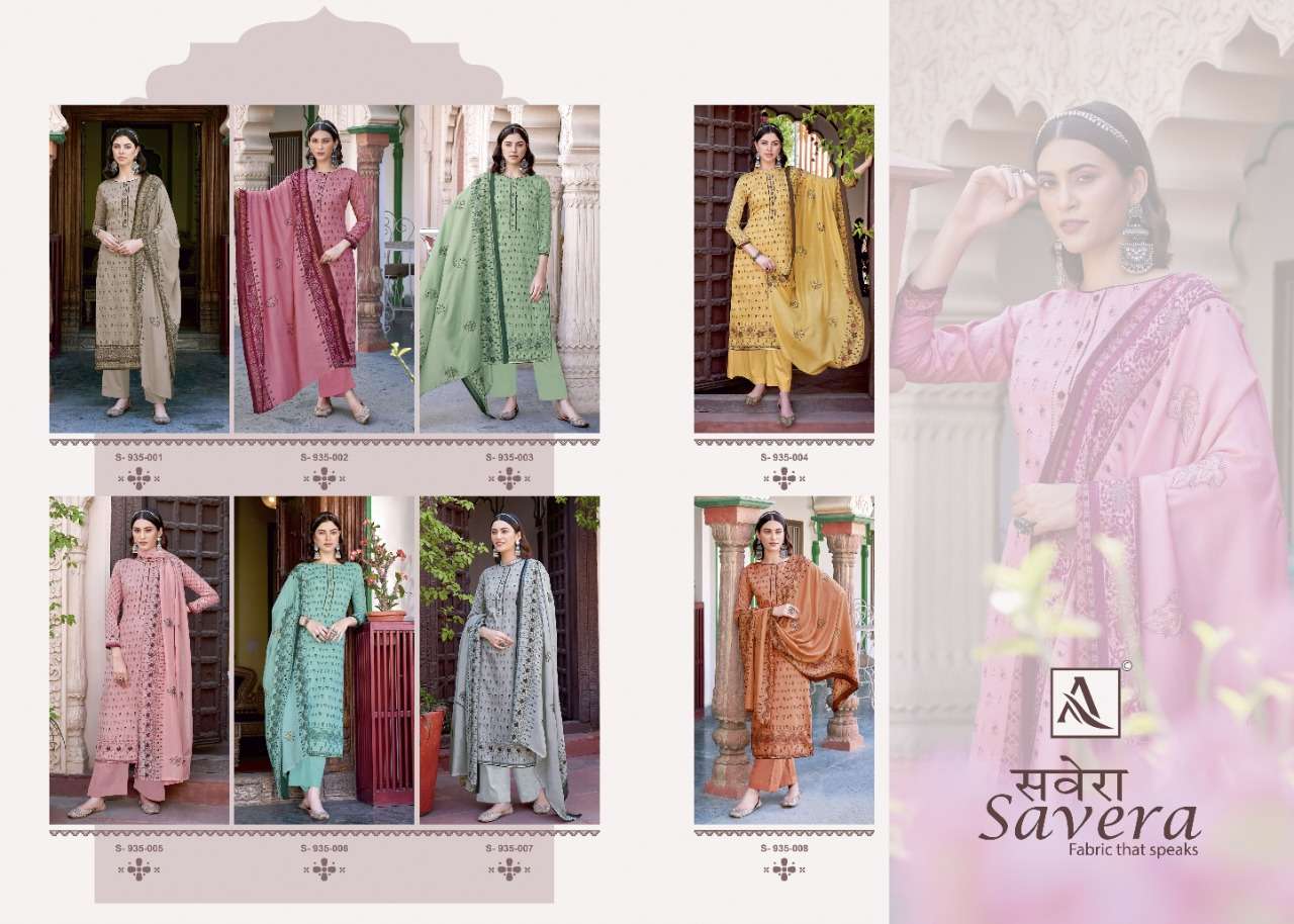 Alok Savera Catalog Fancy Wear Pure Jam Cotton Printed Ladies Dress Materials 