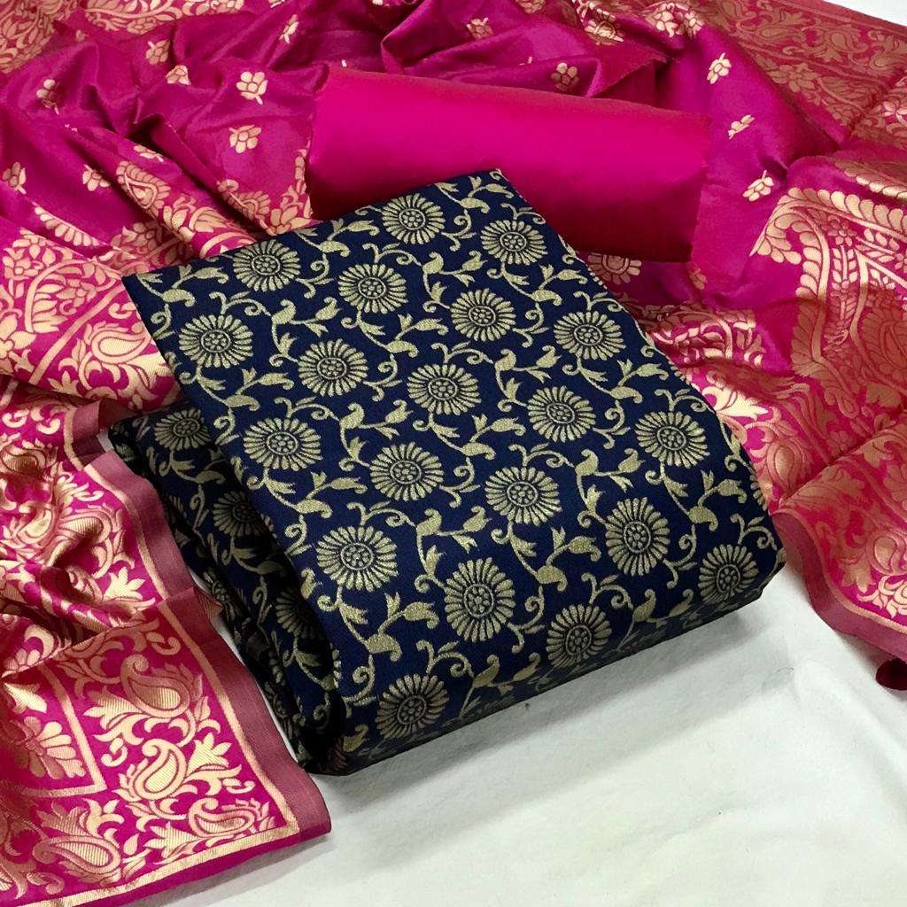Banarasi Silk 60 Catalog Party Wear Banarasi Silk Unstitched Dress Materials 