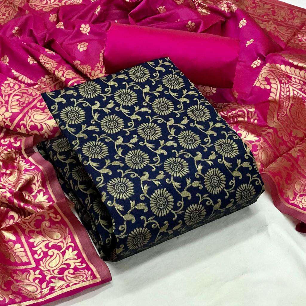Banarasi Silk 60 Catalog Party Wear Banarasi Silk Unstitched Dress Materials 
