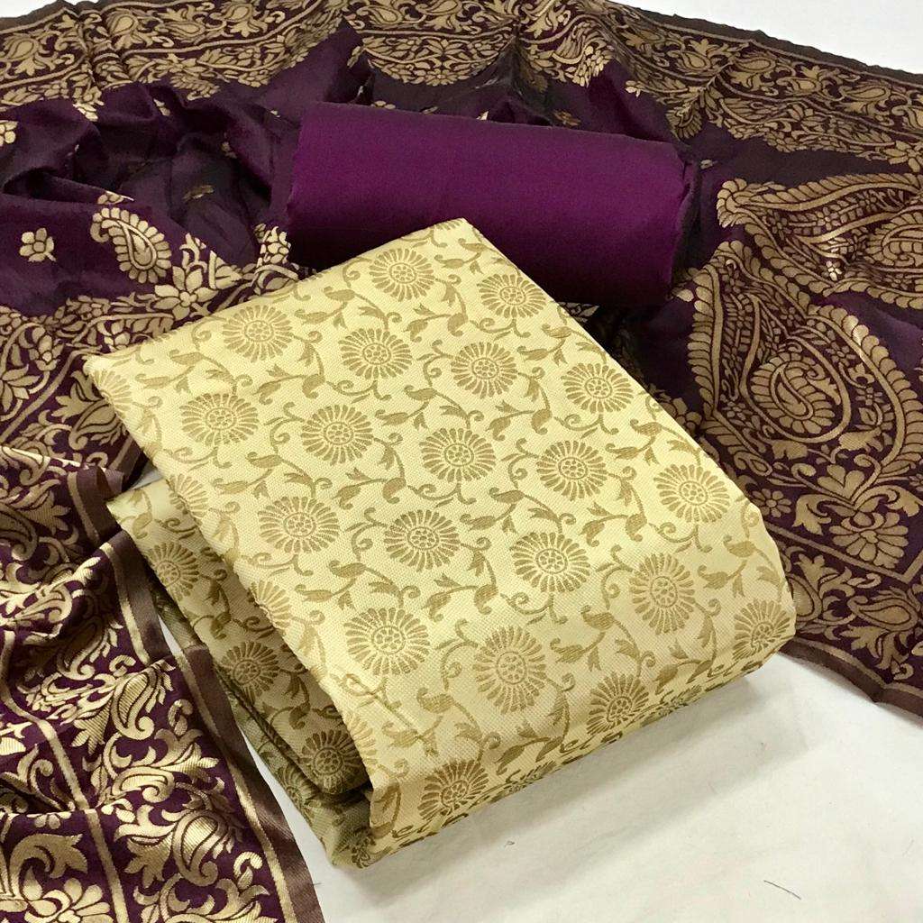 Banarasi Silk 60 Catalog Party Wear Banarasi Silk Unstitched Dress Materials 