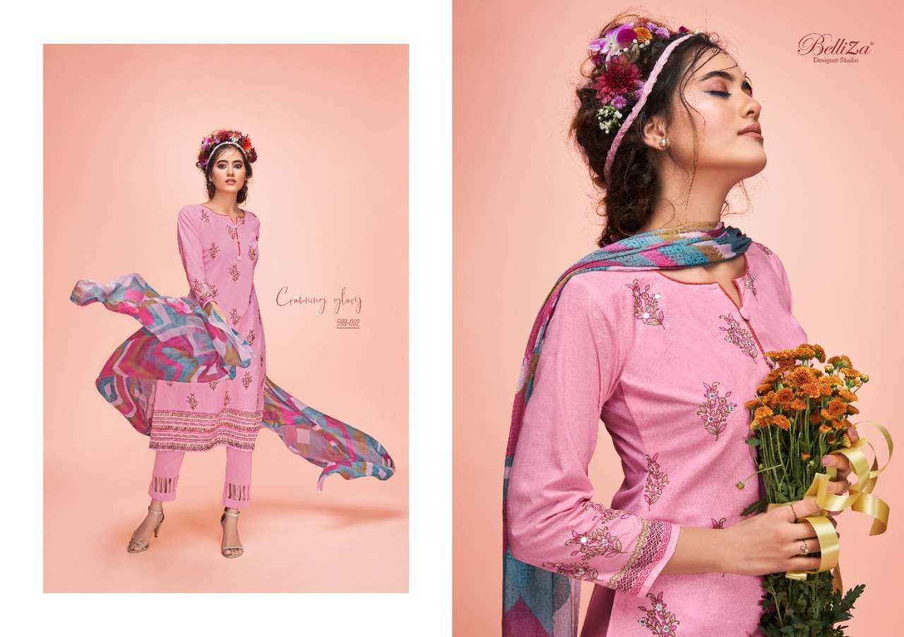 Belliza Ahalya Catalog Festive Wear Summer Cotton Printed Ladies Dress Materials 