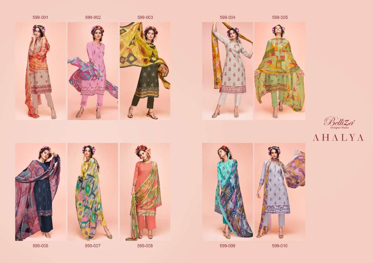 Belliza Ahalya Catalog Festive Wear Summer Cotton Printed Ladies Dress Materials 