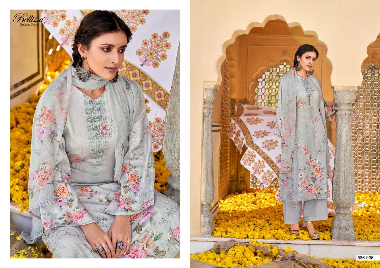 Belliza Harnaaz Catalog Pure Jam Cotton Designer Wear Unstitched Dress Materials