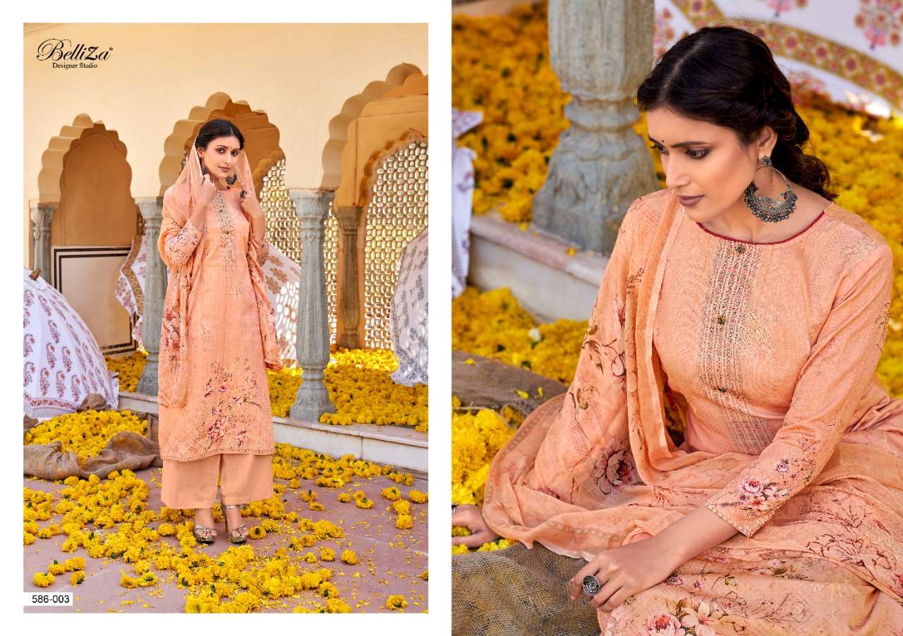 Belliza Harnaaz Catalog Pure Jam Cotton Designer Wear Unstitched Dress Materials