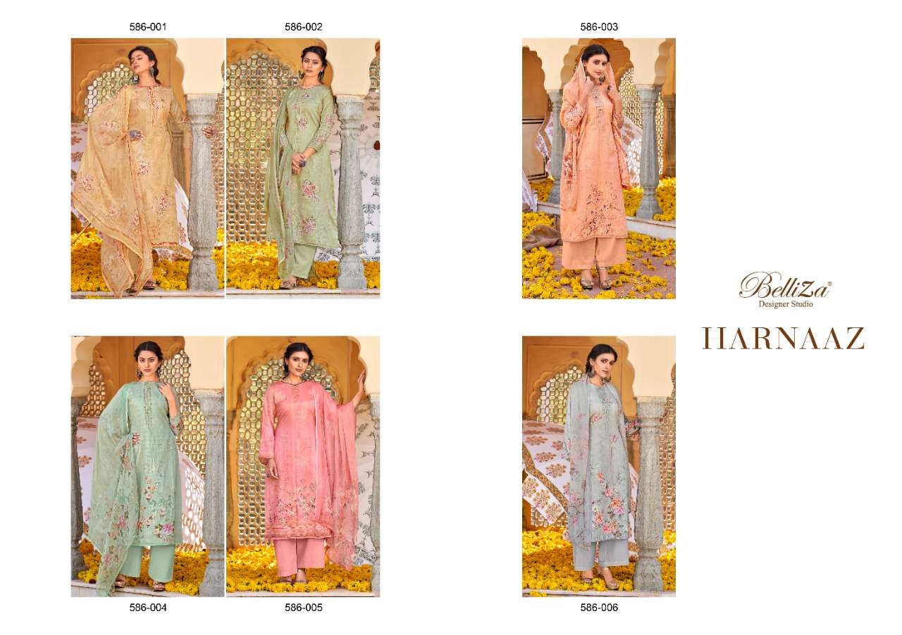 Belliza Harnaaz Catalog Pure Jam Cotton Designer Wear Unstitched Dress Materials