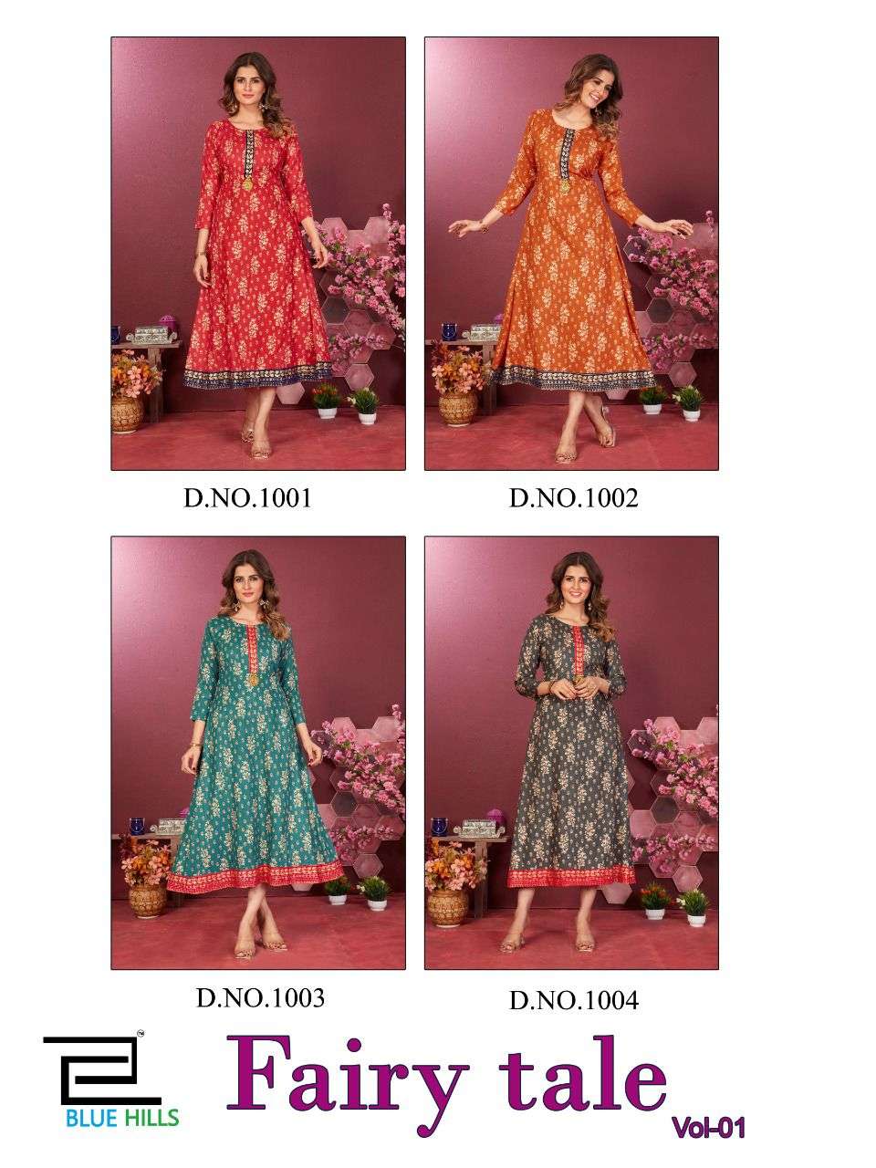 Blue Hills Fairy Tale Vol 1 Catalog Festive Wear Long Anarkali Kurtis 