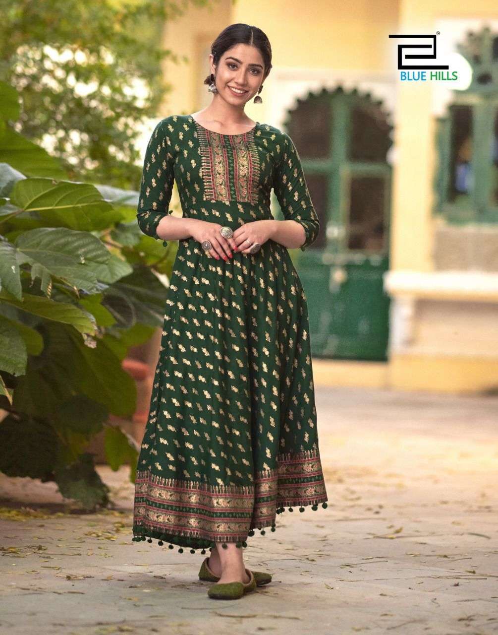 3/4 Sleeve Saanjh Vol 3 Heritage Anarkali Kurtis, M L XL 2XL at Rs 567 in  Ahmedabad