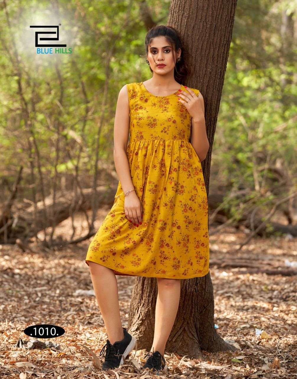 Blue Hills Short Top Vol 1 Catalog Casual Wear Rayon Short Kurtis