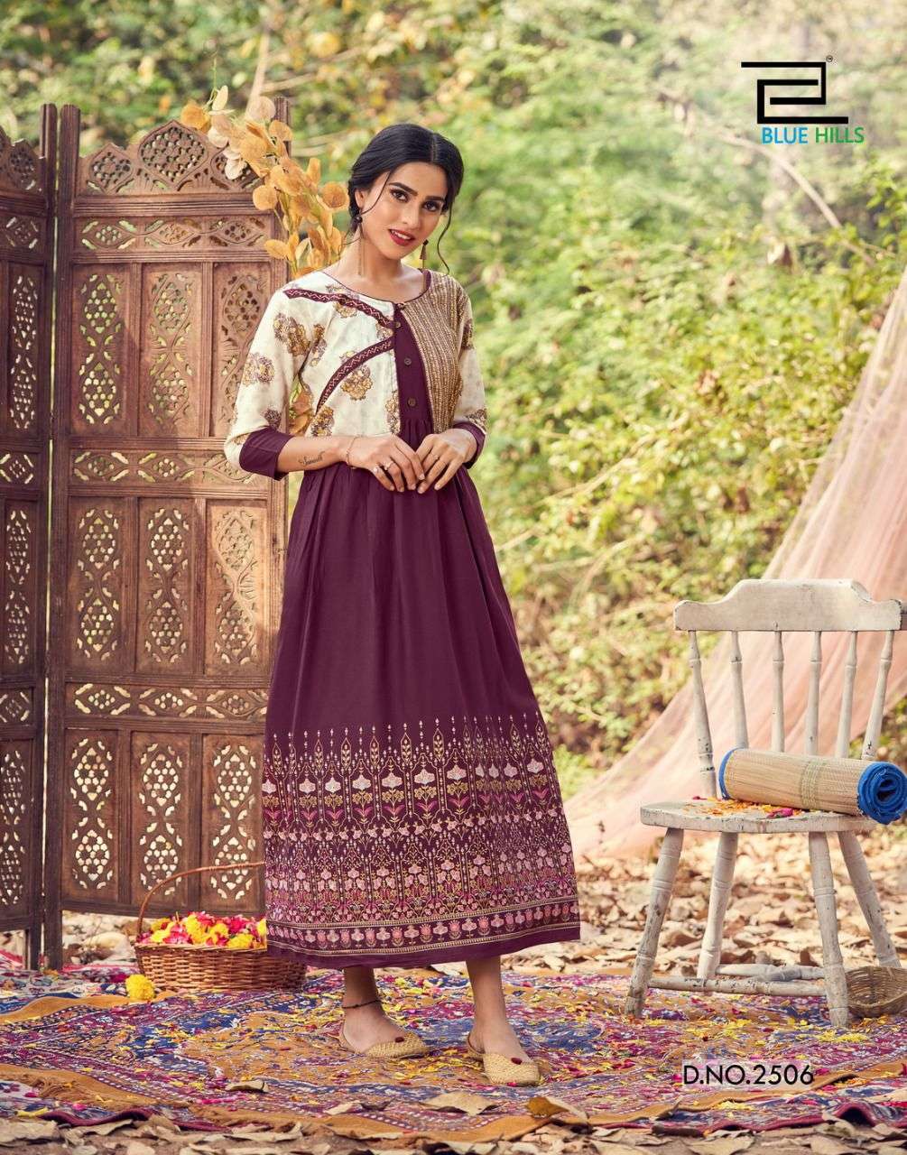 Blue Hills Trend Vol 25 Catalog Party Wear Long Anarkali Kurti With Jacket 