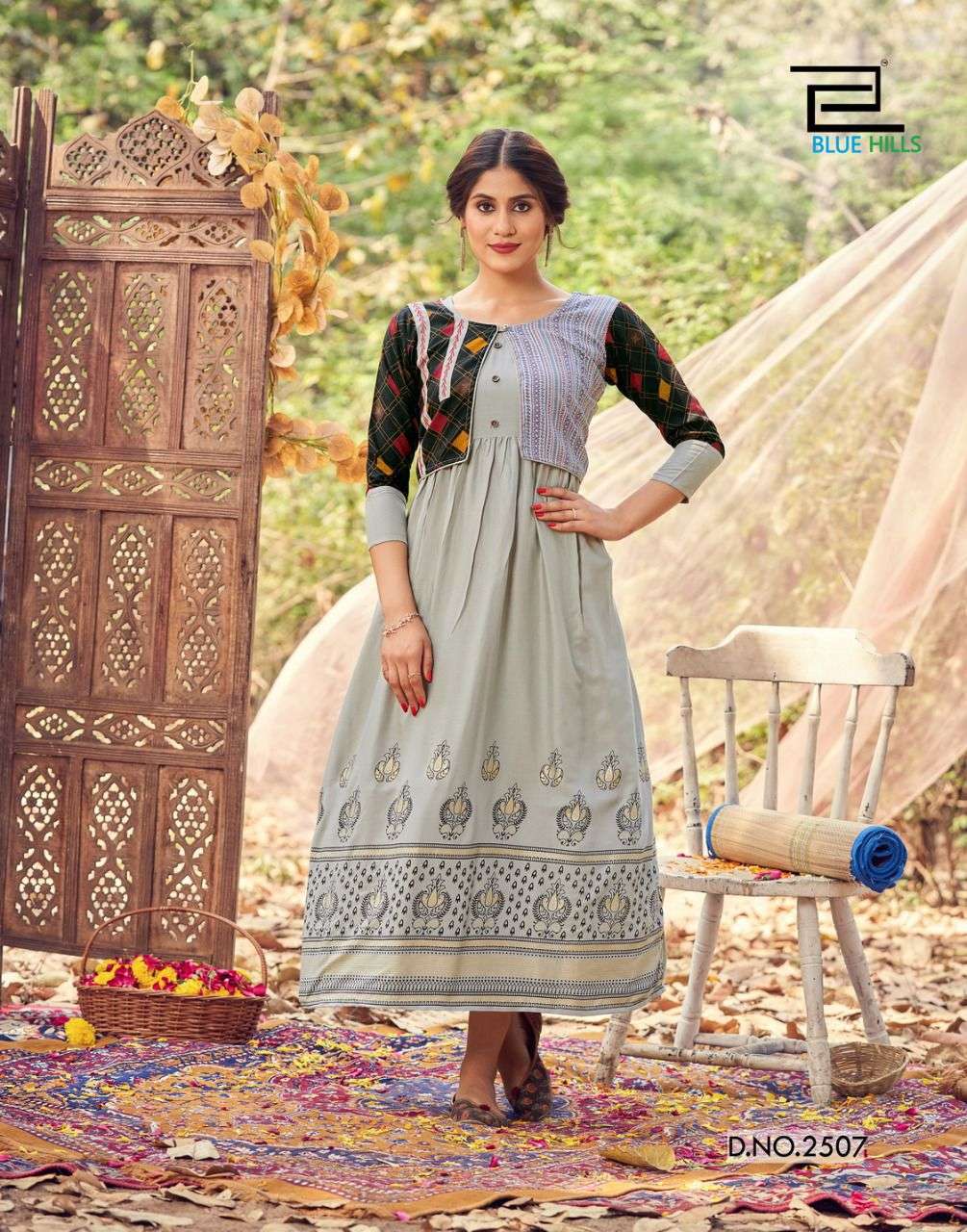 Blue Hills Trend Vol 25 Catalog Party Wear Long Anarkali Kurti With Jacket