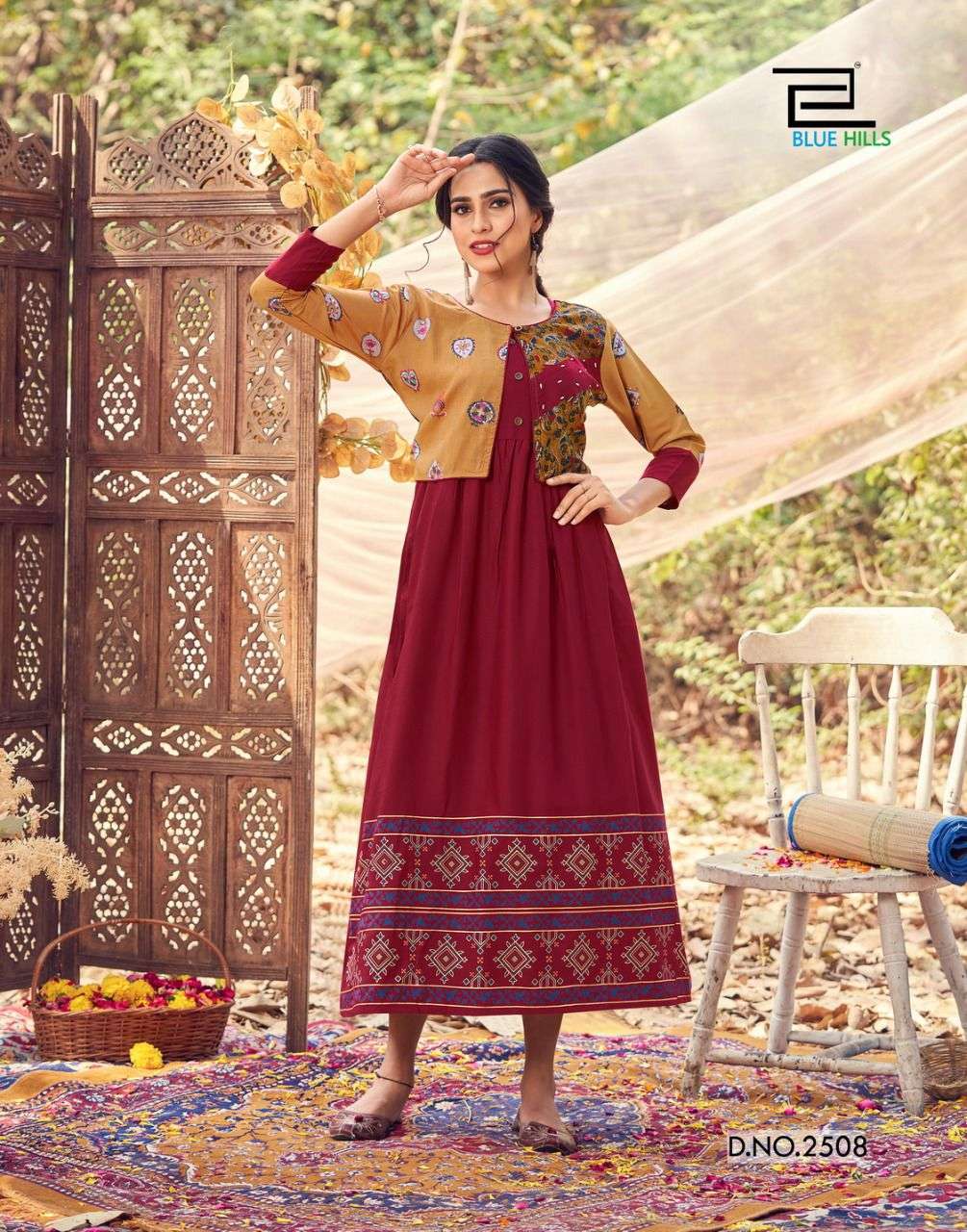 Blue Hills Trend Vol 25 Catalog Party Wear Long Anarkali Kurti With Jacket 