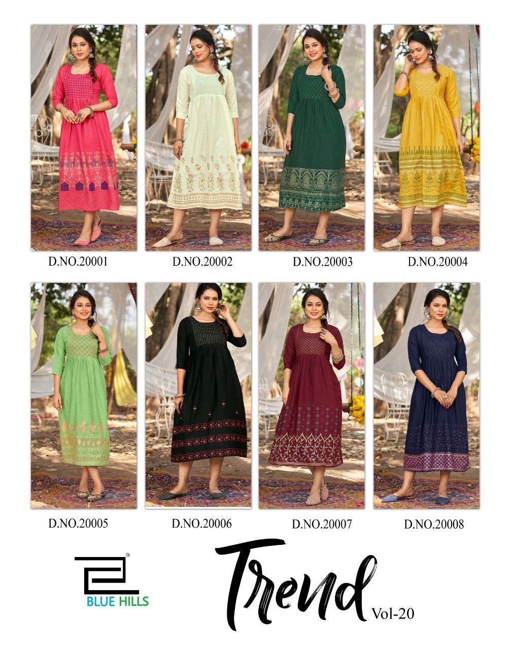 Blue Hills Trend Vol 25 Catalog Party Wear Long Anarkali Kurtis 