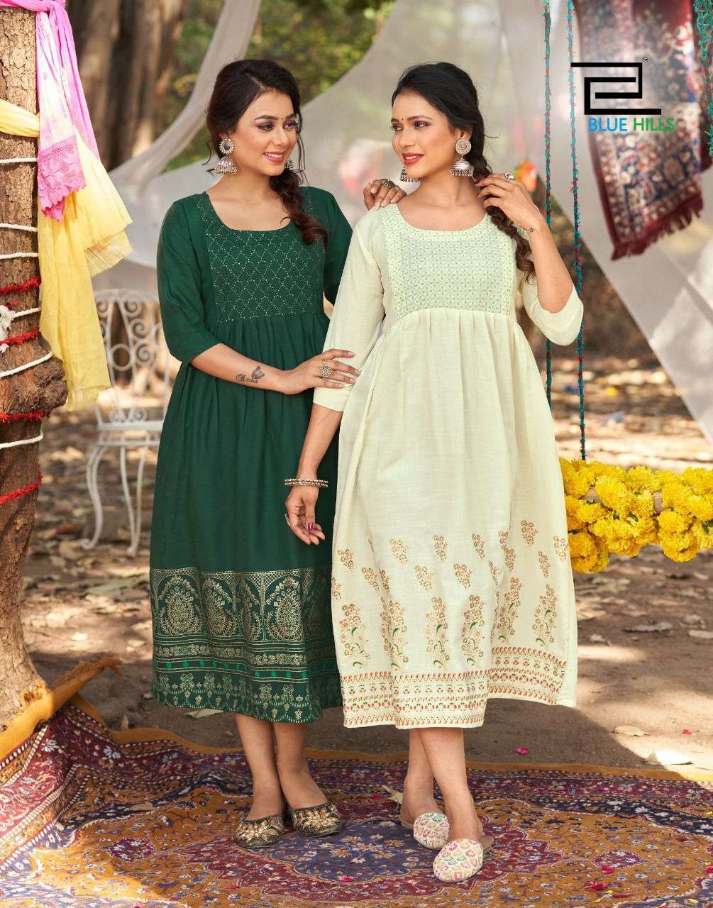 Blue Hills Trend Vol 25 Catalog Party Wear Long Anarkali Kurtis 