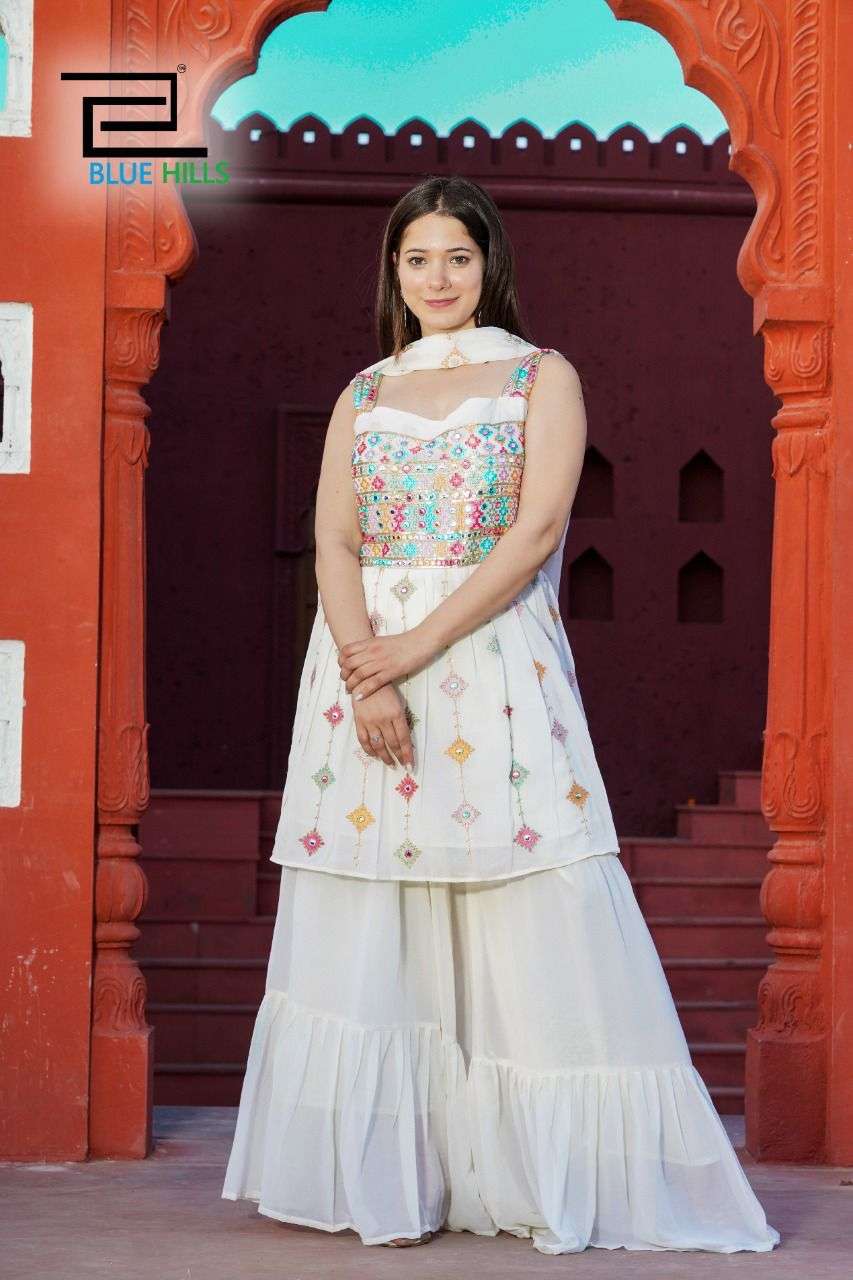 Blue Hills Wedding Season Catalog Traditional Wear Georgette