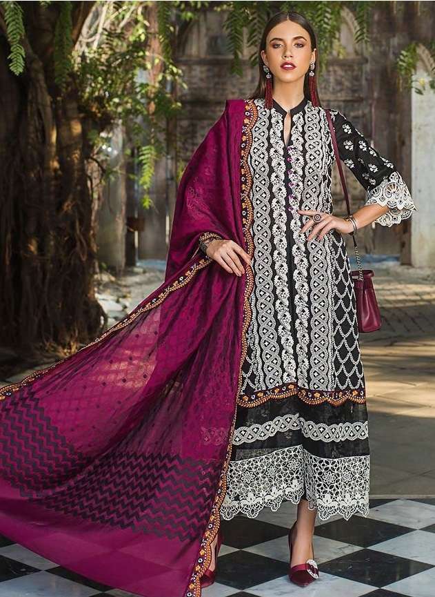 Deepsy Maryam N Mariya Lawn 22 Catalog Designer Wear Pure Cotton Embroidery Pakistani Salwar Kameez 