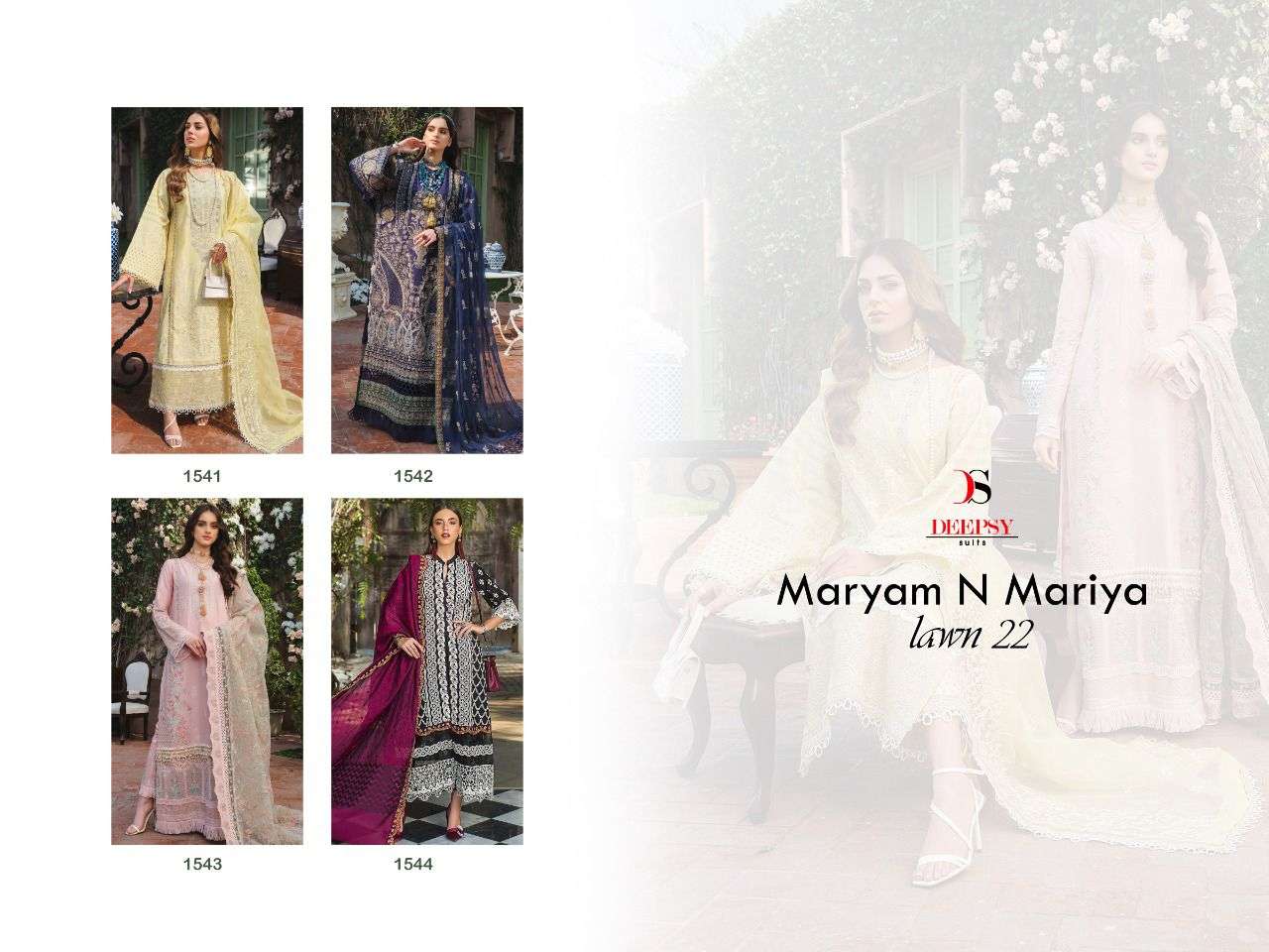 Deepsy Maryam N Mariya Lawn 22 Catalog Designer Wear Pure Cotton Embroidery Pakistani Salwar Kameez 