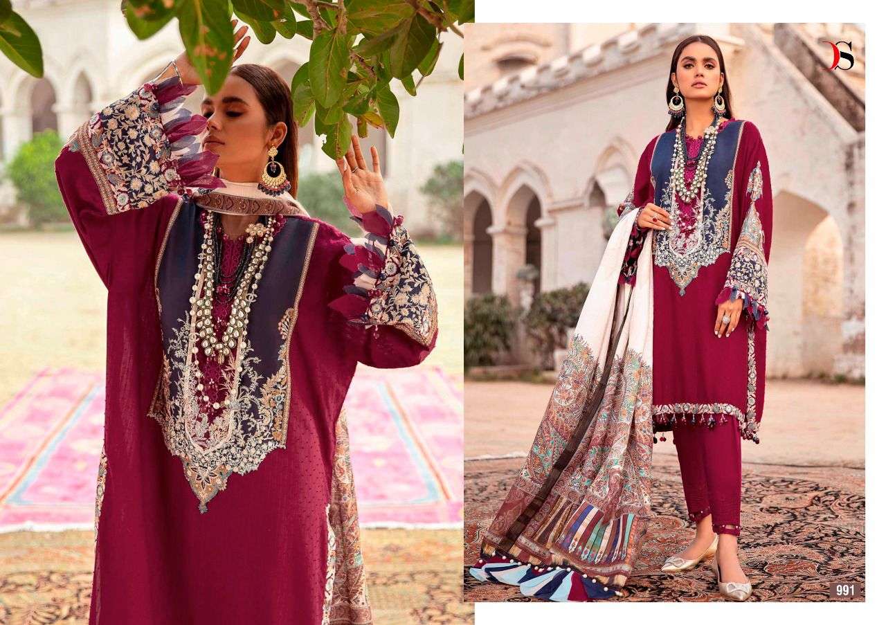 Deepsy Sana Safinaz Luxury 22 Catalog Party Wear Cotton Embroidery Pakistani Salwar Suits 