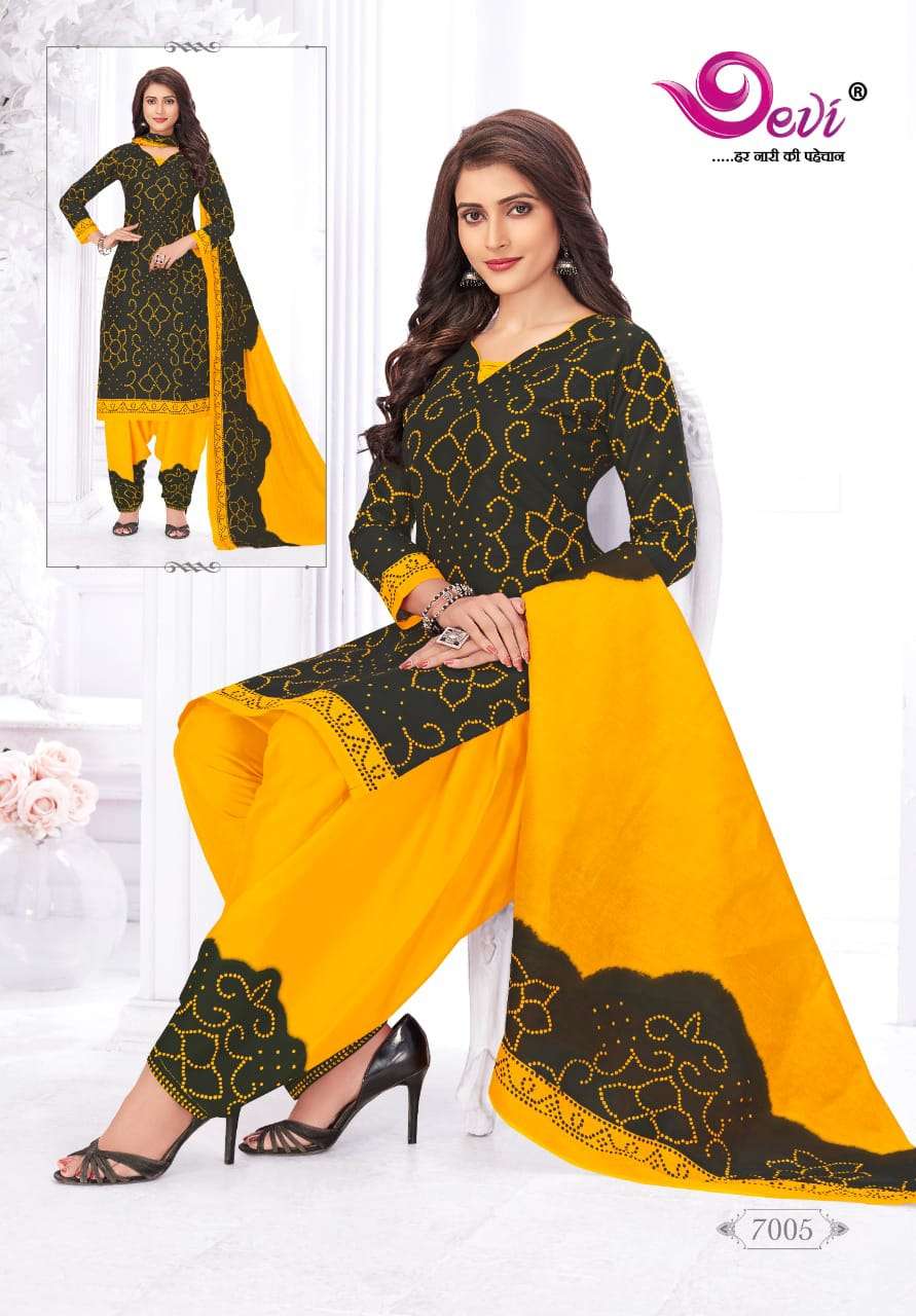 Devi Chunari Special Vol 7 Catalog Festive Wear Beautiful Cotton Bandhani Printed Dress Materials
