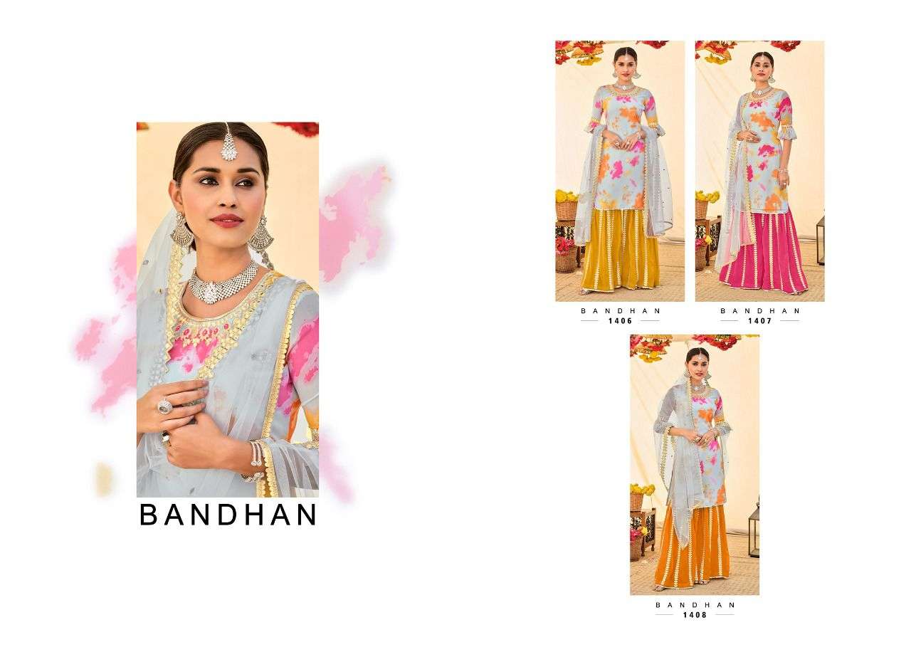 Eba Bandhan Catalog Exclusive Wear Weightless Georgette Printed Sharara Suits 