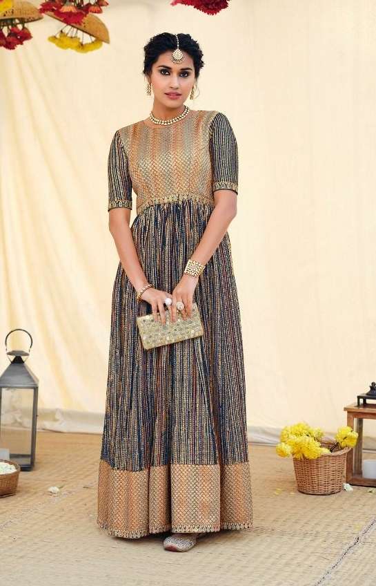 Eba Prime Rose Vol 6 Catalog Exclusive Wear Georgette Embroidery Readymade Long Gowns 
