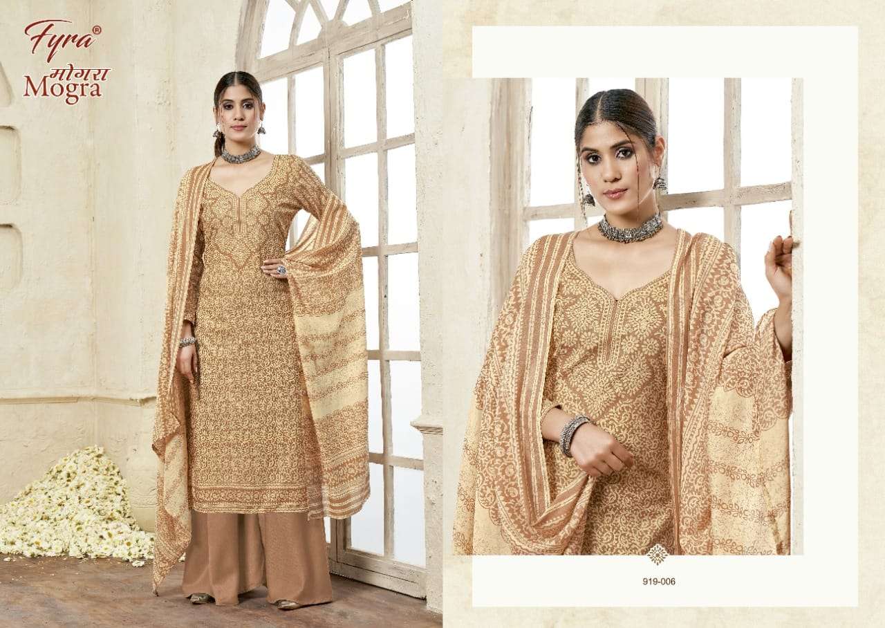 Fyra Mogra Catalog Casual Wear Pure Cotton Ladies Dress Materials 