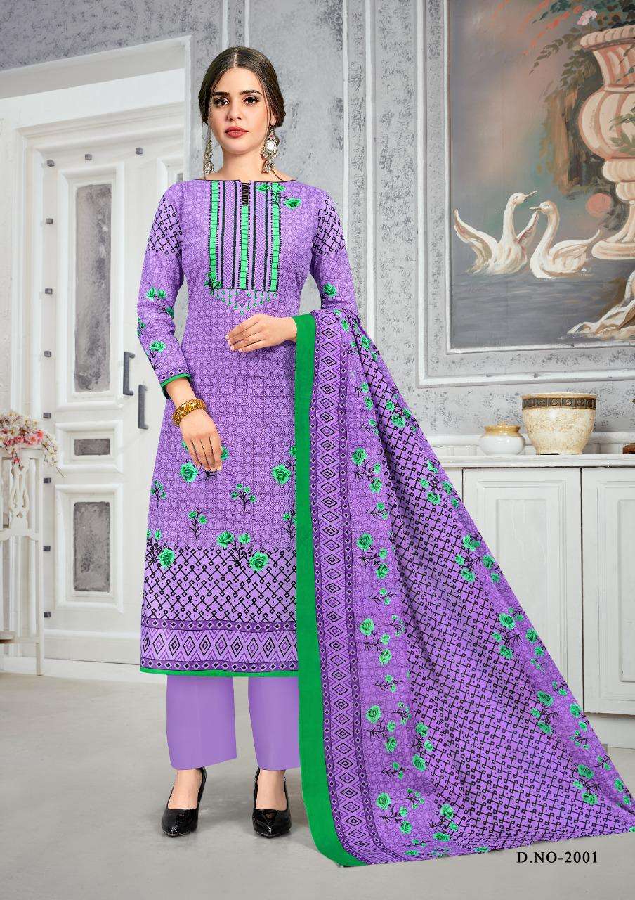 Gulnaaz Catalog Daily Wear Karachi Cotton Unstitched Women Dress Materials 