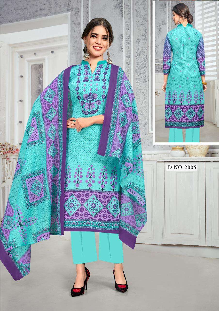 Gulnaaz Catalog Daily Wear Karachi Cotton Unstitched Women Dress Materials 