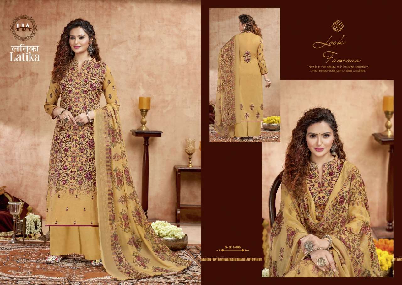 Harshit Latika Catalog Designer Wear Pure Jam Cotton Printed Dress Materials 