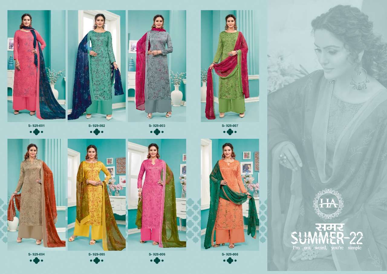 Harshit Summer 22 Catalog Festive Wear Pure Jam Digital Printed Dress Materials 