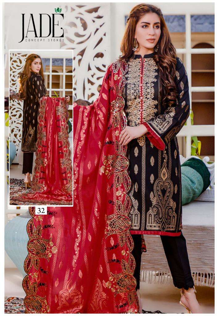 Jade Firdous Urbane Luxury Festive Lawn Vol 4 Catalog Exclusive Wear Lawn Cotton Dress Materials