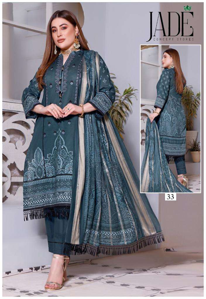 Jade Firdous Urbane Luxury Festive Lawn Vol 4 Catalog Exclusive Wear Lawn Cotton Dress Materials