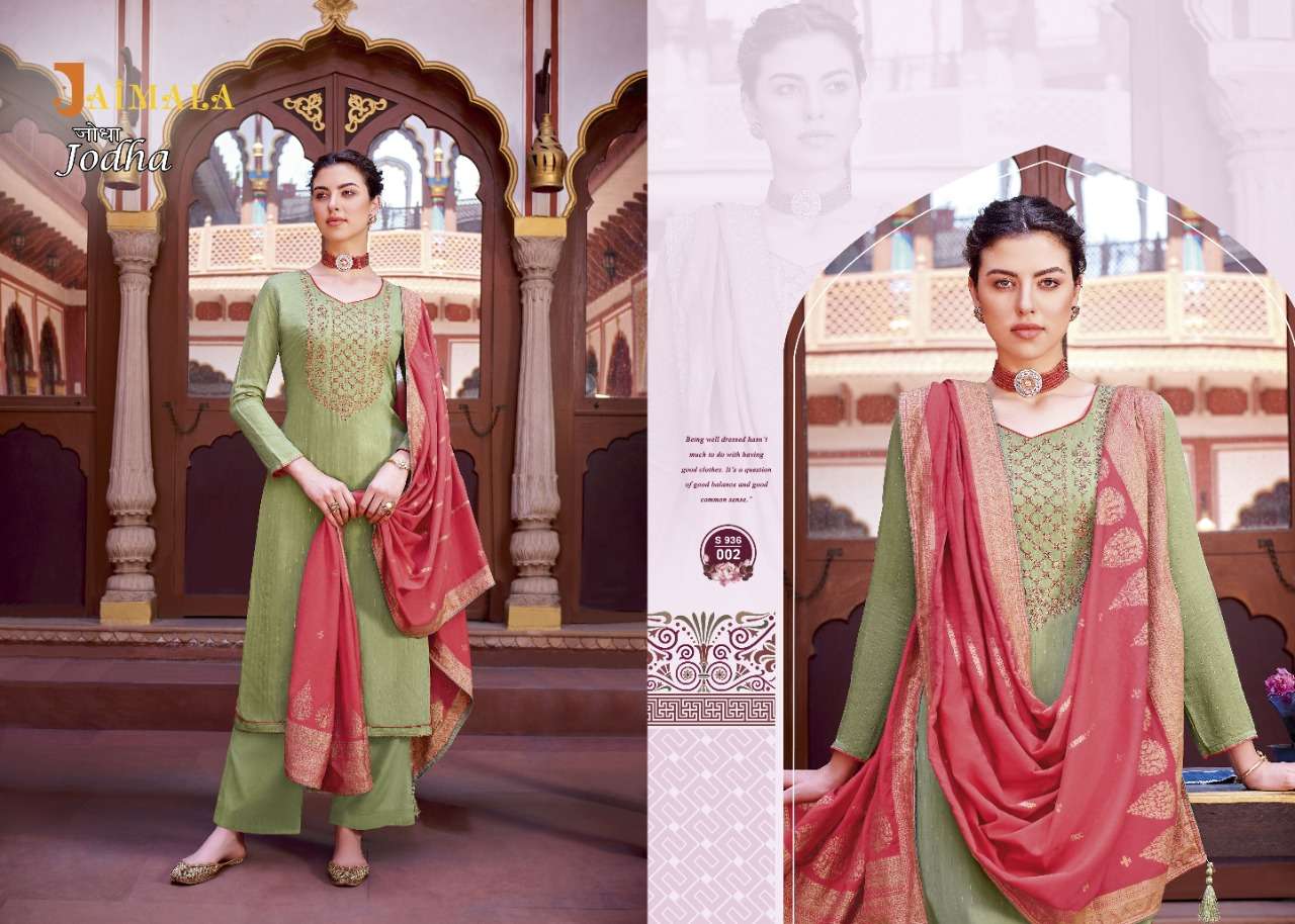 Jaimala Jodha Catalog Designer Wear Pure Muslin Embroidery Unstitched Dress Materials