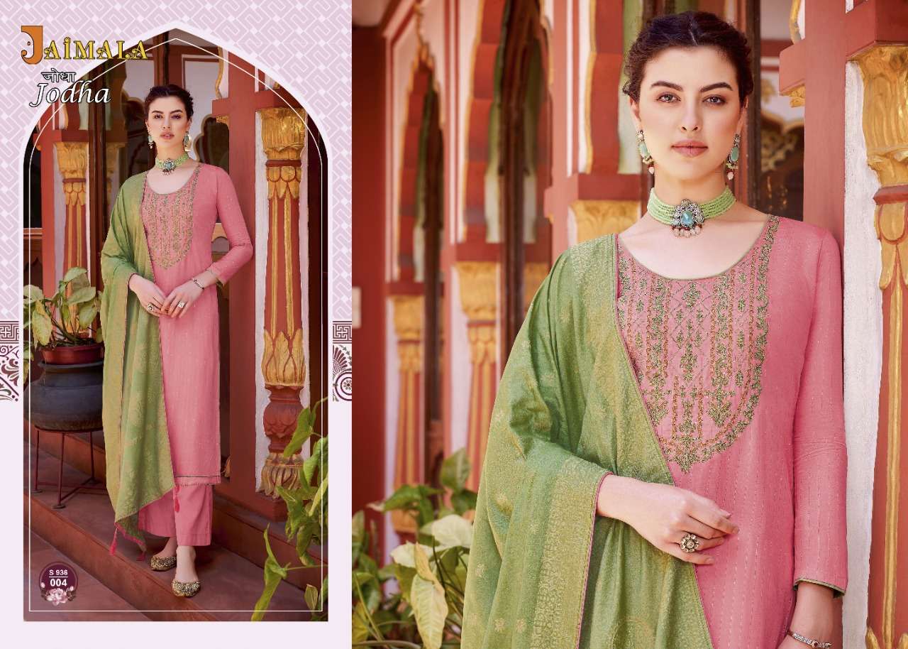 Jaimala Jodha Catalog Designer Wear Pure Muslin Embroidery Unstitched Dress Materials
