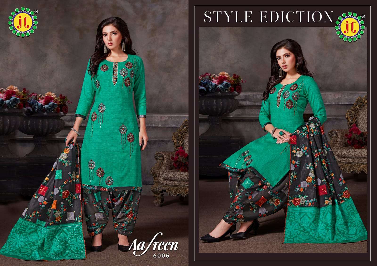 Jt Afreen Vol 6 Catalog Regular Wear Cotton Printed Women Dress Materials 