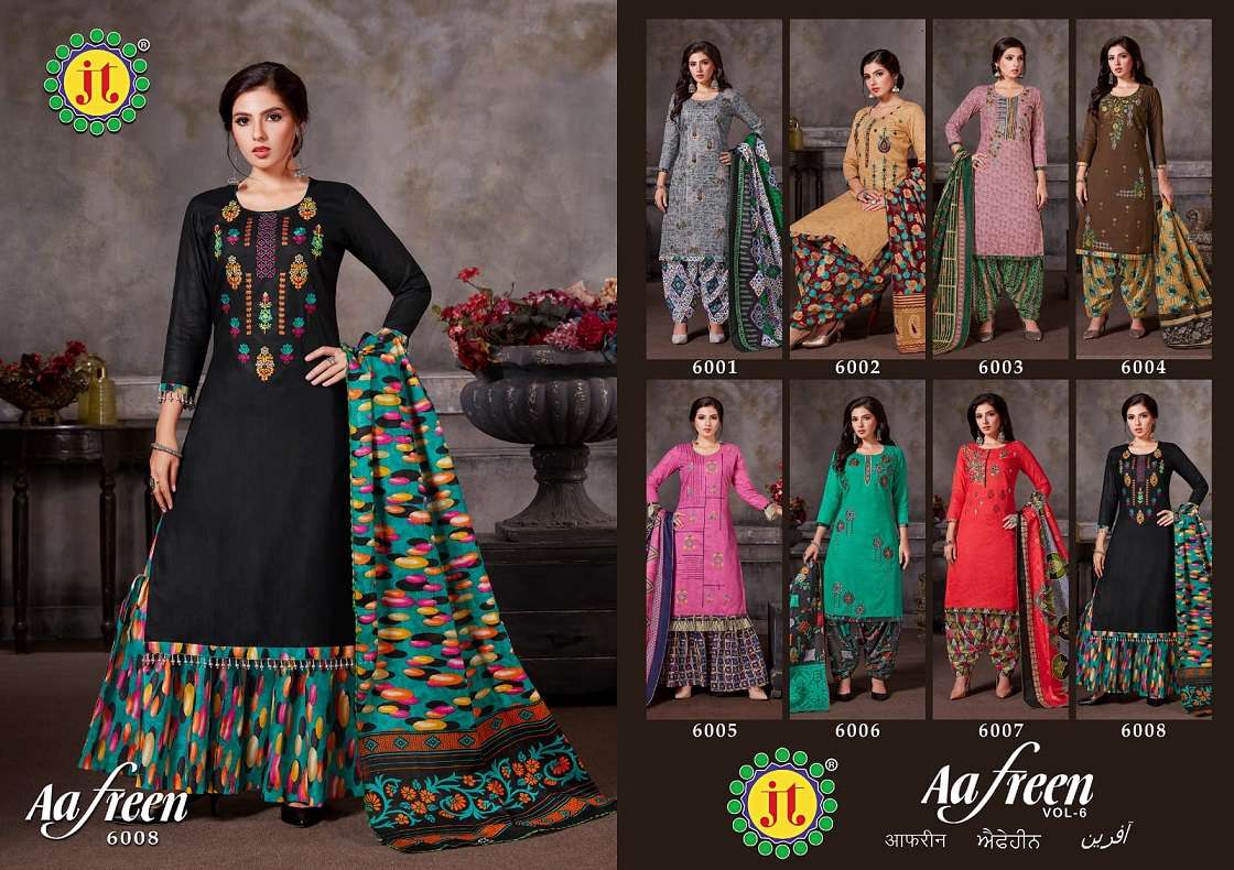 Jt Afreen Vol 6 Catalog Regular Wear Cotton Printed Women Dress Materials 
