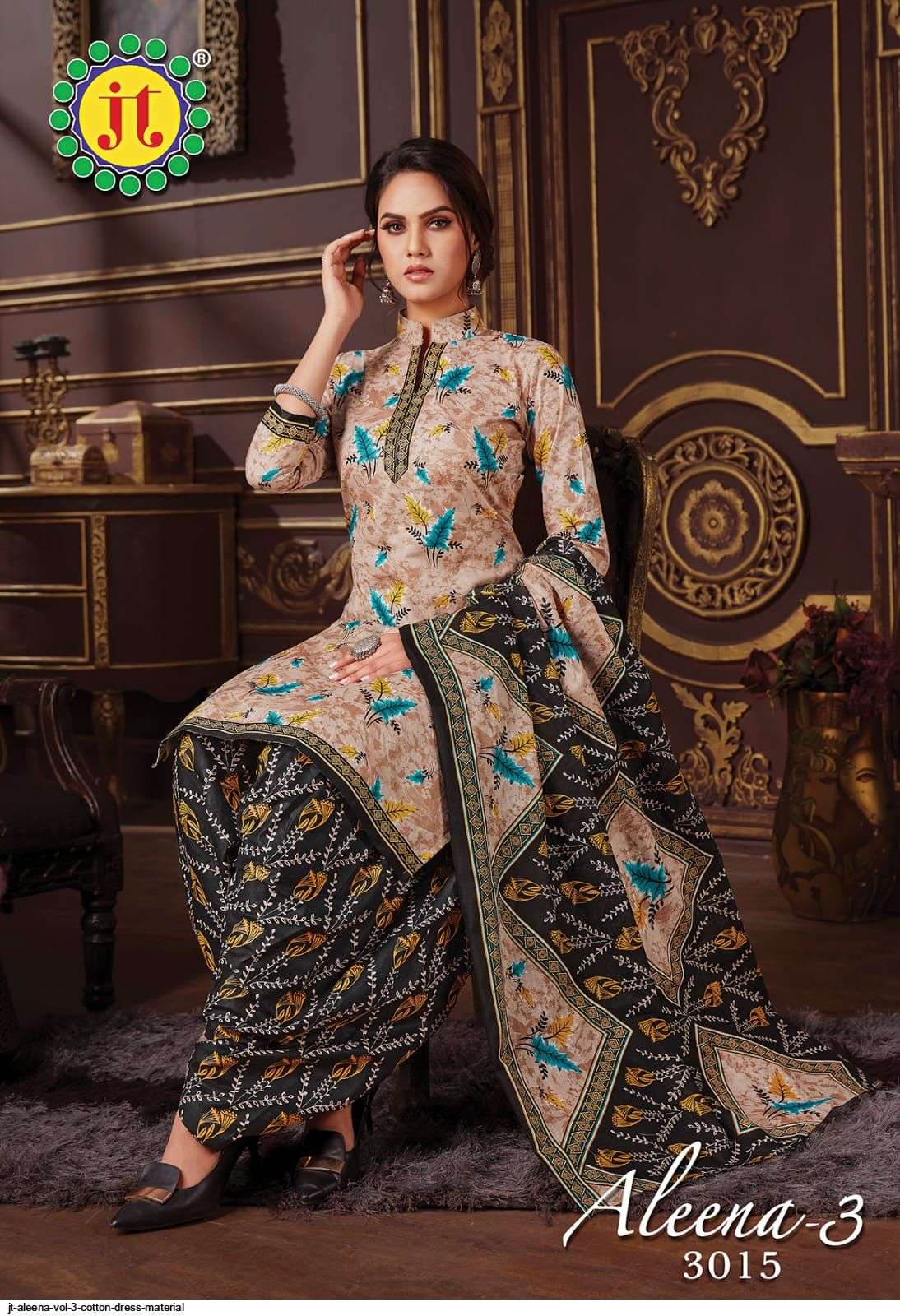 Jt Aleena Vol 3 Catalog Casual Wear Pure Cotton Printed Women Dress Materials