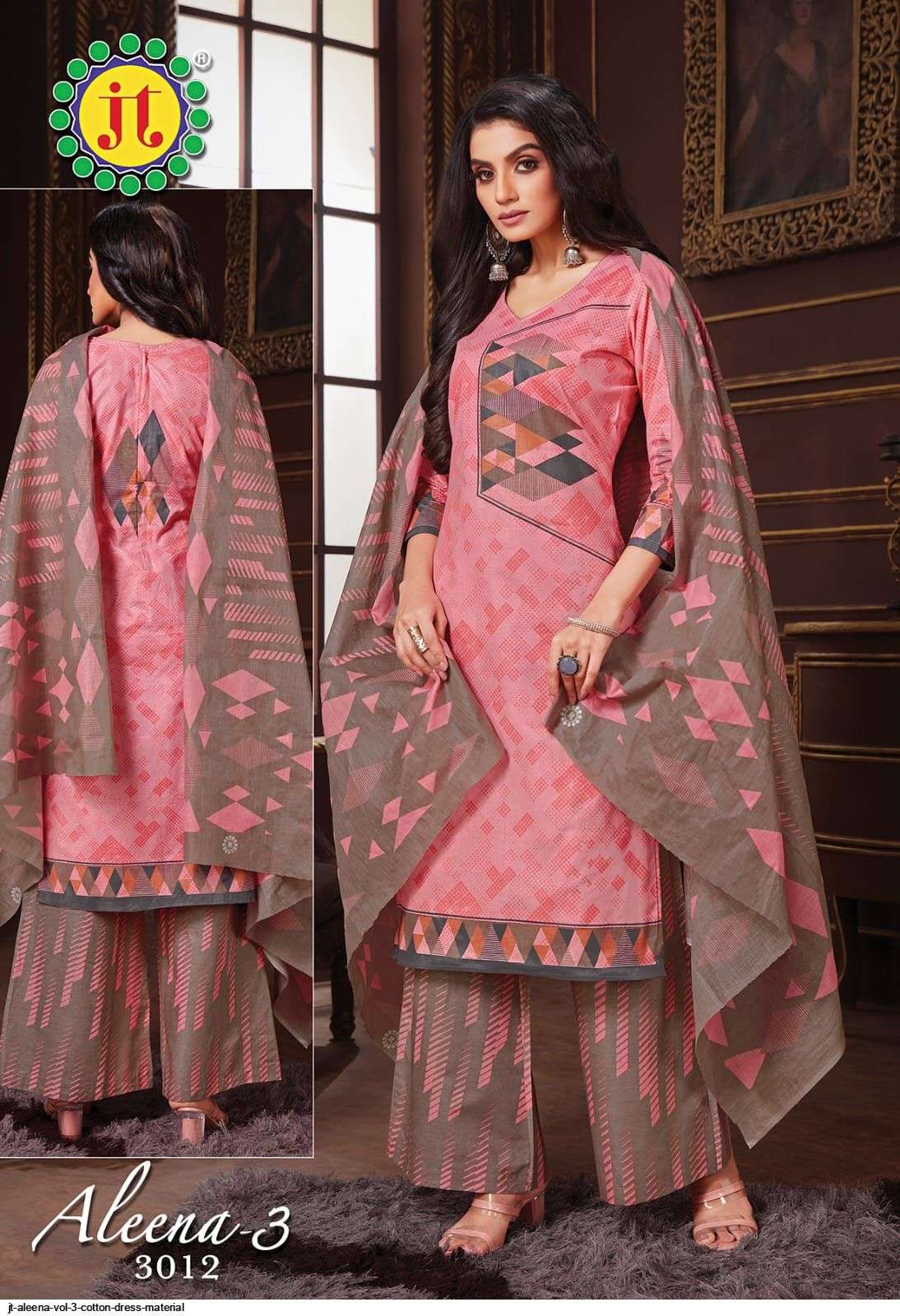 Jt Aleena Vol 3 Catalog Casual Wear Pure Cotton Printed Women Dress Materials
