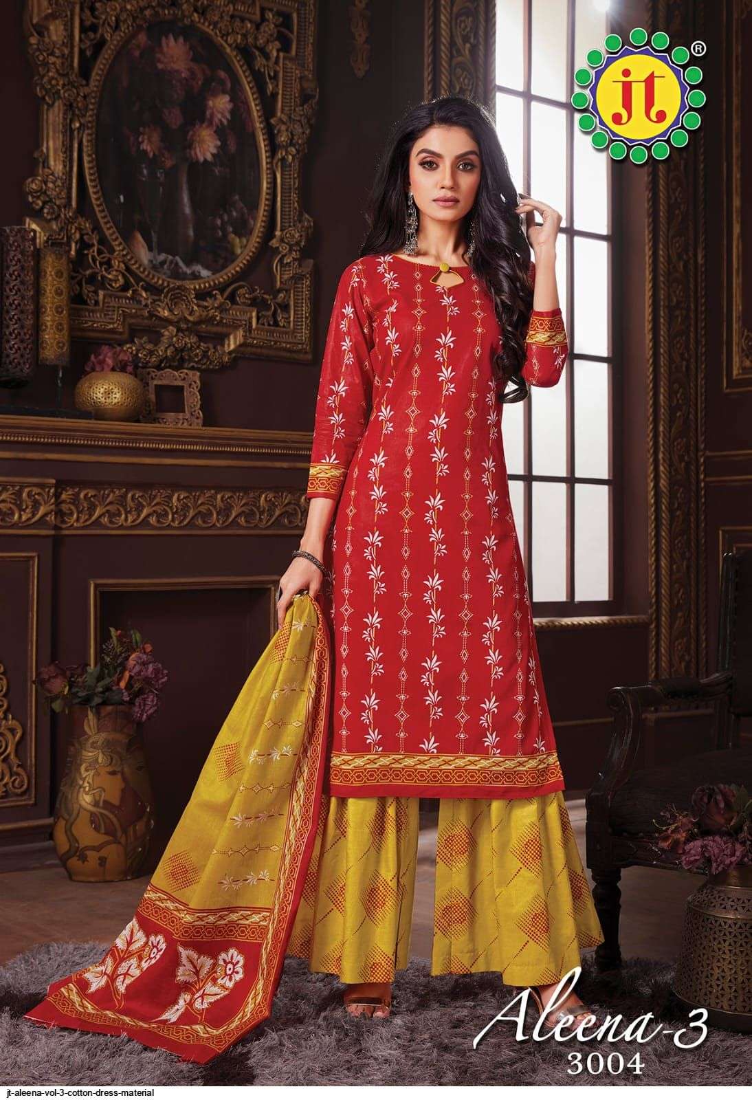 Jt Aleena Vol 3 Catalog Casual Wear Pure Cotton Printed Women Dress Materials