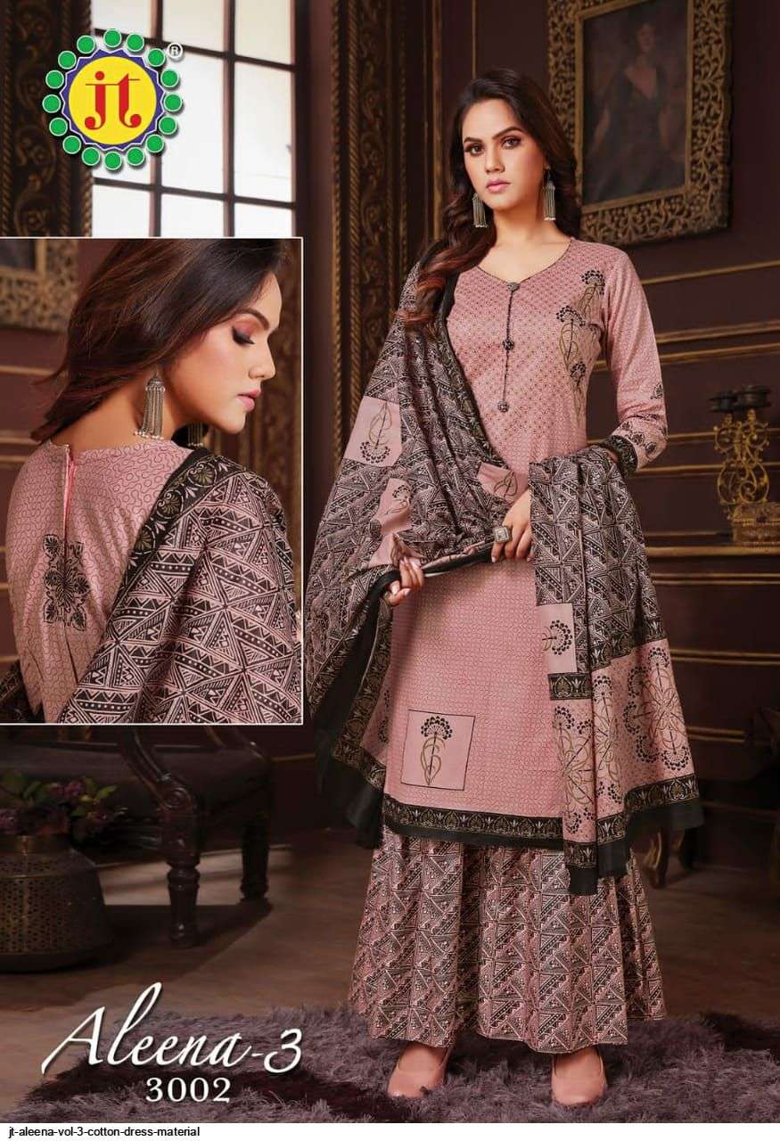 Jt Aleena Vol 3 Catalog Casual Wear Pure Cotton Printed Women Dress Materials