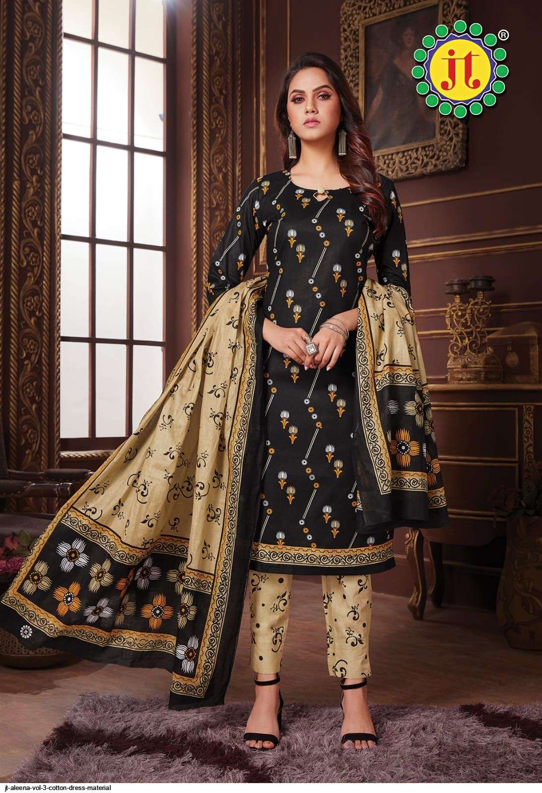 Jt Aleena Vol 3 Catalog Casual Wear Pure Cotton Printed Women Dress Materials