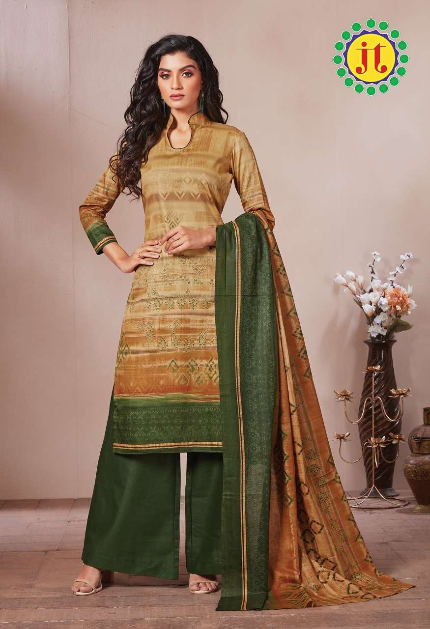 Jt Atifa Catalog Casual Wear Pure Satin Digital Printed Dress Materials 