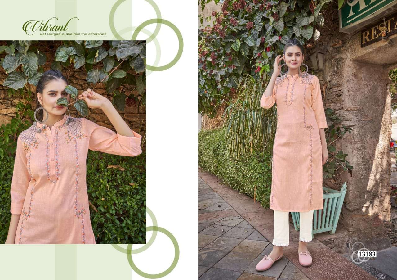 Kalaroop Crystal Catalog Fancy Wear Rayon Handwork Kurtis 